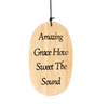 Handcrafted wooden windchime windcatcher with engraved "Amazing Grace How Sweet The Sound" text, suitable for Farm, Garden & Tool, Garden Accessories, Best Sellers, and Promo Eligible collections.