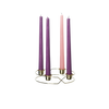 Handcrafted set of four Advent taper candles in three rich purple shades and one soft pink, displayed in a minimalist gold metal holder, perfect for Home & Decor, Holiday Decor, Candles, Best Sellers, and Promo Eligible collections.