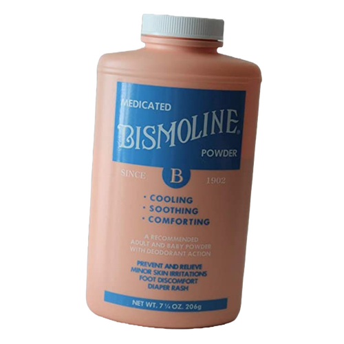 Vintage-style container of medicated powder made in USA, designed for health remedies, soothing skin irritations, and offering relief in Health & Wellness collections.