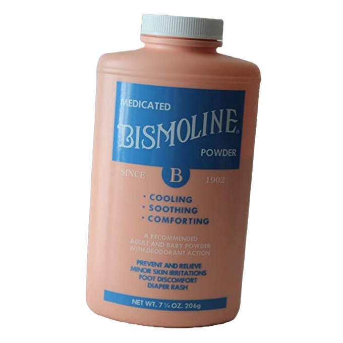Vintage-style container of medicated powder made in USA, designed for health remedies, soothing skin irritations, and offering relief in Health & Wellness collections.