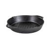 12-inch black cast iron grilling basket with dual handles and perforated teardrop holes, designed for easy flipping and grilling vegetables and fish, featured in Kitchen & Food, Cookware, Cast Iron, Grilling, and Best Sellers collections.
