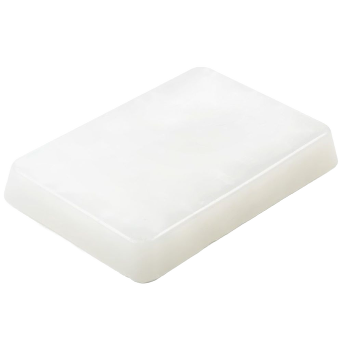 Rectangular white block of firm molding wax designed for candlemaking, ideal for creating detailed free-standing candles, featured in Lamps & Lighting and Candlemaking Supplies collections.