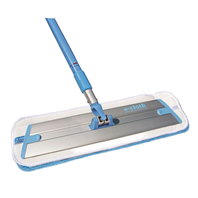 Telescopic floor mop with a microfiber pad and blue handle, designed for deep cleaning hard floors, featured in Home & Decor, Household Cleaning, and Best Sellers collections.