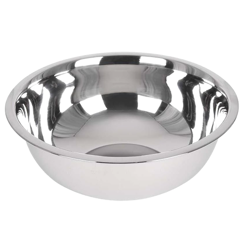 Reflective heavy-gauge stainless steel mixing bowl with smooth polished surface, durable and dishwasher safe, perfect for Kitchen & Food, Storage and Serving, Best Sellers, Promo Eligible collections.