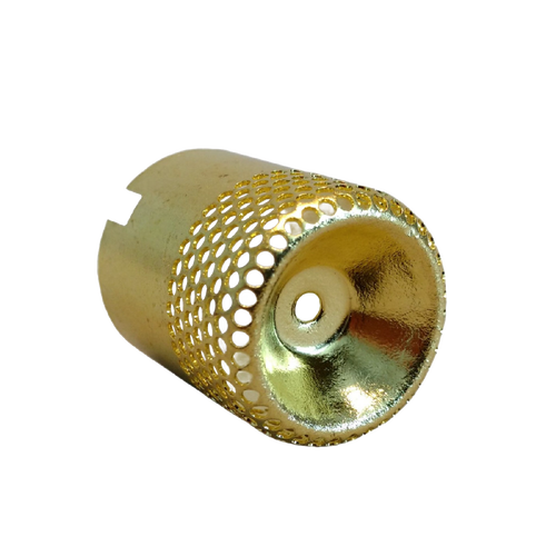 Brass flame spreader with perforated design for even flame distribution, compatible with multiple lamp models, featured in Lamps & Lighting and Parts and Accessories collections.