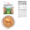 ReadyWise apple cinnamon cereal packet with nutritional information and a bowl of granola topped with apple slices and cinnamon stick, suitable for Camping, Emergency Supplies, USA Made, and Best Sellers collections.