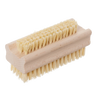 Compact nail brush with firm natural bristles and a durable untreated beechwood handle, handcrafted in Poland for effective cleaning, featured in Health & Wellness and Grooming collections.