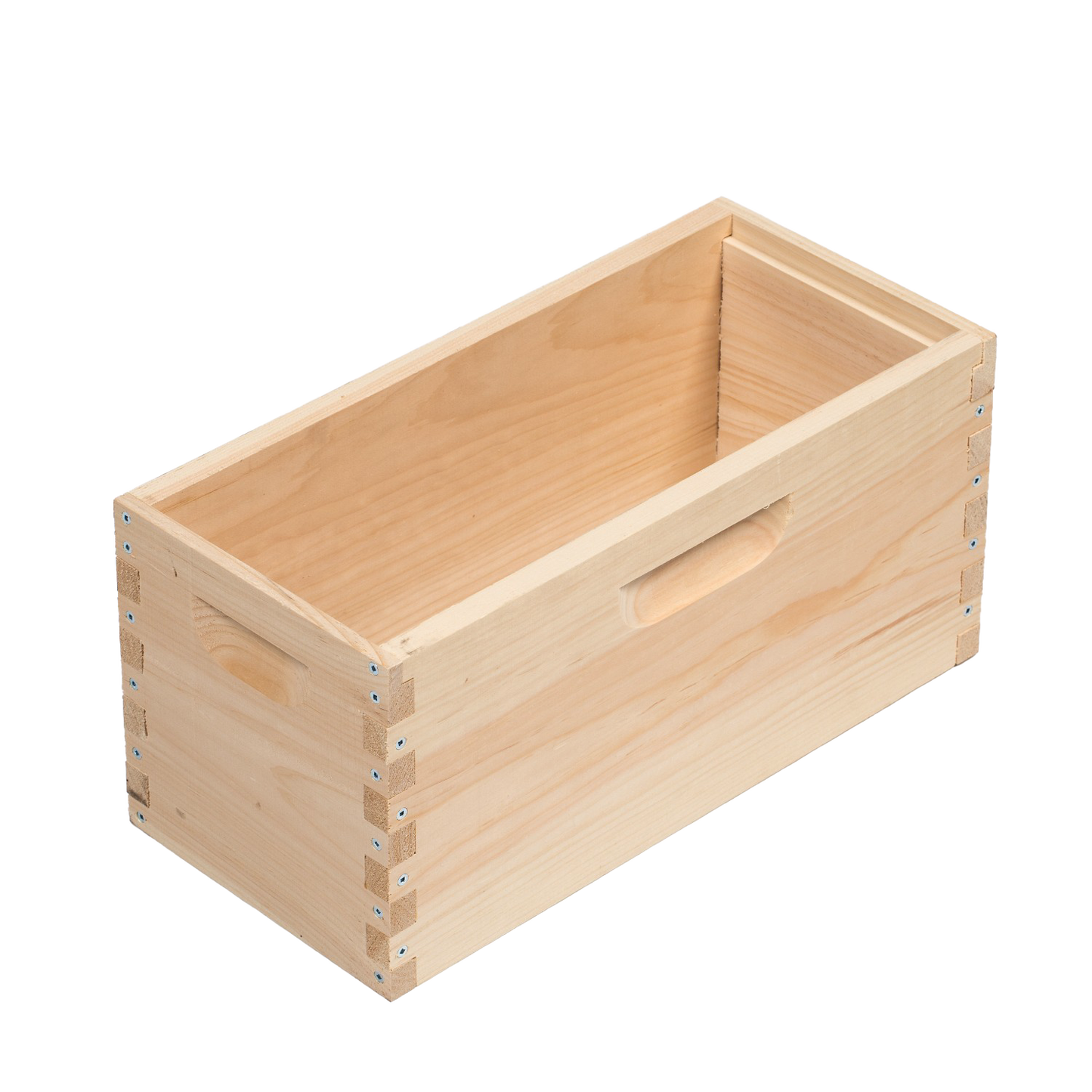Handcrafted Amish made wooden bee box designed for 5 deep frames, unpainted and fully assembled, ideal for beekeeping supplies and farm garden tool collections in the USA.