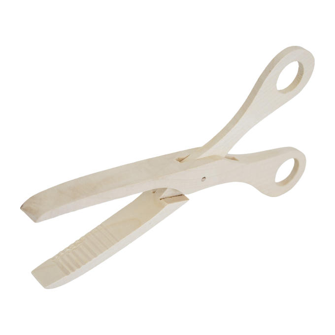German-Made Maple Scissor Tongs