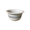 Hand-thrown stoneware cereal bowl with two blue stripes on natural stoneware, featuring a pronounced edge, handcrafted in USA, part of Kitchen & Food, Dinnerware, Storage and Serving, and Best Sellers collections.