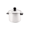Classic stainless steel 8-quart stockpot with built-in straining lid featuring vent holes and black handles, ideal for Kitchen & Food, Cookware, Pots and Pans, and Best Sellers collections.