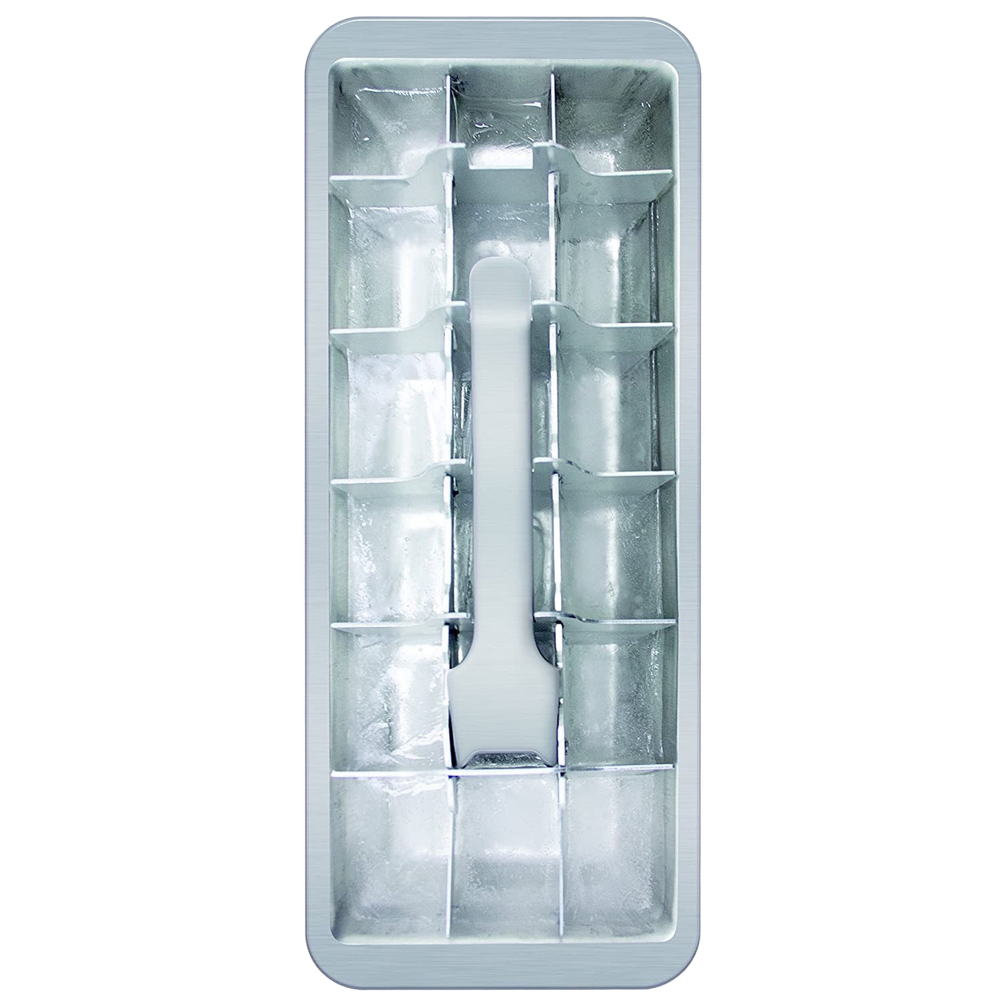 Vintage-style aluminum ice cube tray with removable divider and release handle, handcrafted for easy ice removal, ideal for Kitchen Gadgets, Farm, Garden & Tool, and Homesteading collections.