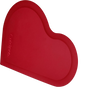 Heart-shaped red flexible bowl scraper with a soft silicone grip and thin metal core, perfect for scraping and icing in Kitchen & Food, Cookware, and Baking Supplies collections.