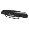 Black transport bag with zipper and handles, partially open to reveal a stainless steel cooking tripod inside, designed for outdoor camping and farm tools use, featured in Best Sellers and Promo Eligible collections.