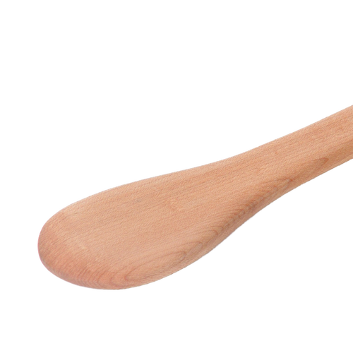 Close-up of a handcrafted solid American Hard Maple wooden spoon with a smooth, gently curved bowl and polished surface, ideal for Kitchen & Food, Holiday Hosting, and USA Made collections.