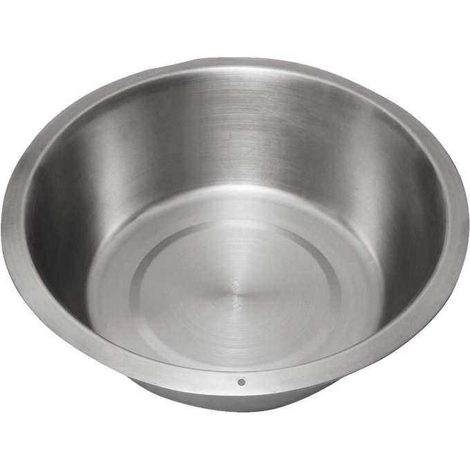 Round stainless steel dishpan with a flat base and smooth finish, crafted for durable household cleaning and kitchen tasks in Home & Decor, Cleaning Utensils, and Best Sellers collections.