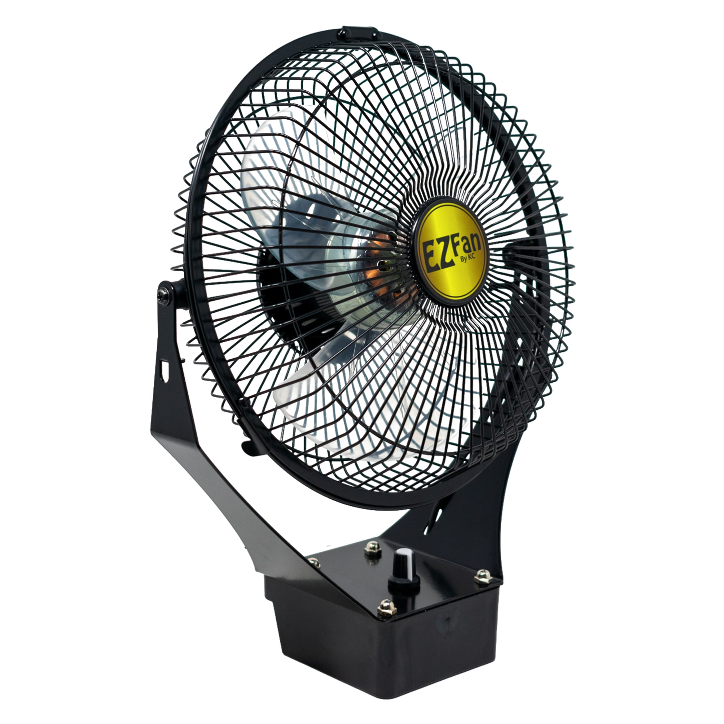 Compact 9-inch portable battery-powered fan with adjustable tilt bracket and sturdy metal construction, ideal for Home & Decor, Farm, Garden & Tool, and Emergency Supplies collections.