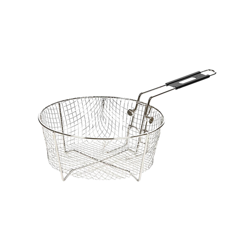 Stainless steel deep fry basket with long handle designed for use with Lodge Dutch ovens, ideal for Kitchen & Food, Cookware, Cast Iron, Kitchen Gadgets, Cooking and Baking Helpers, Best Sellers, and Promo Eligible collections.