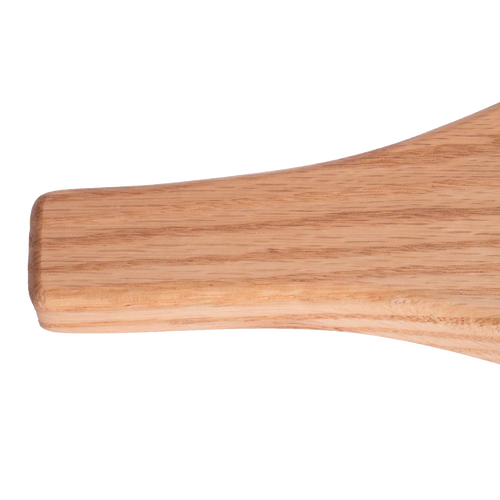 Smooth oak handle of handcrafted Amish-made slingshot designed for a comfortable grip, part of Toys, Books & Games, USA Made, Amish Made, and Lawn Games collections.