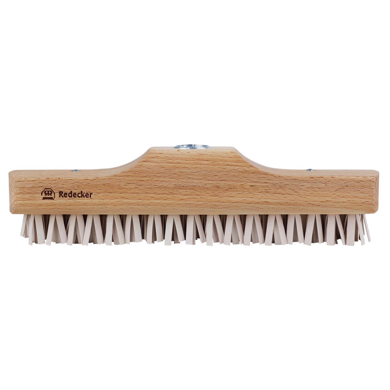 Handcrafted wooden broom head with stiff rubber bristles designed to attract pet hair, lint, and dust, ideal for household cleaning and featured in Home & Decor and Best Sellers collections.