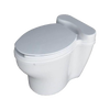 White composting toilet with smooth rounded design and closed lid, suited for eco-friendly bathrooms and sustainable living within Appliances and Composting Toilets collections.