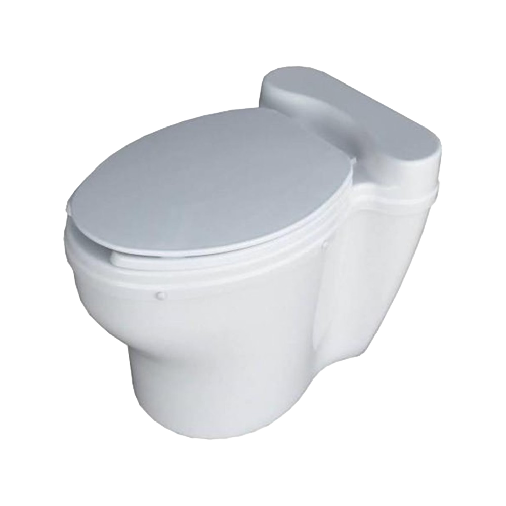 White composting toilet with smooth rounded design and closed lid, suited for eco-friendly bathrooms and sustainable living within Appliances and Composting Toilets collections.