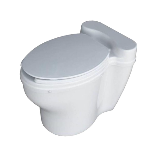 White composting toilet with smooth rounded design and closed lid, suited for eco-friendly bathrooms and sustainable living within Appliances and Composting Toilets collections.