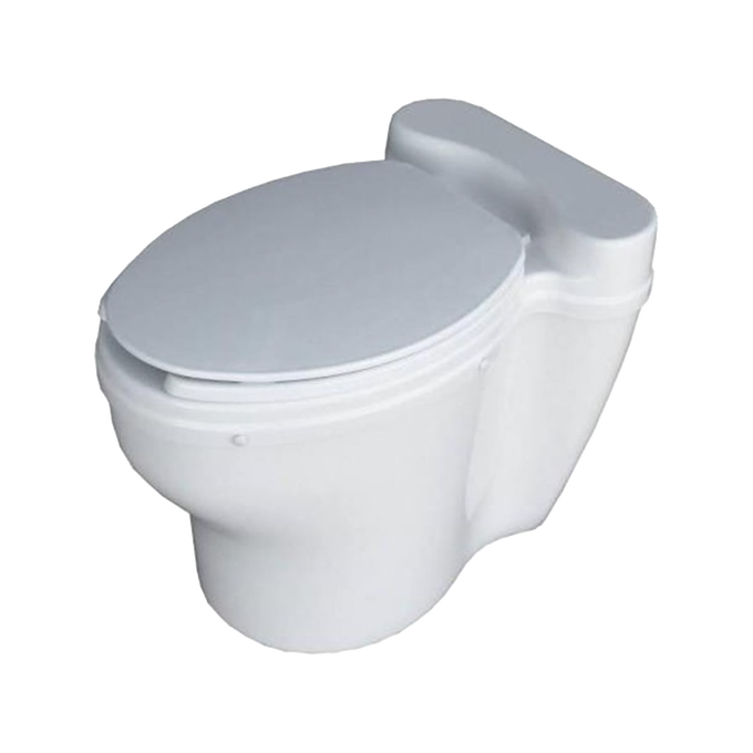 White composting toilet with smooth rounded design and closed lid, suited for eco-friendly bathrooms and sustainable living within Appliances and Composting Toilets collections.