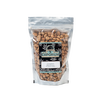 Clear resealable bag filled with caramelized black walnuts coated in a sweet buttery glaze, handcrafted and made in USA, part of Kitchen & Food and Snacks and Sweets collections.