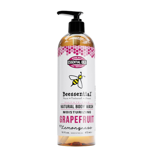 Handcrafted natural body wash in a moisturizing grapefruit and lemongrass scent, sulfate-free and made in USA, featured in Health & Wellness, Grooming, Soaps, and Best Sellers collections.