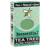 Handcrafted green tea tree soap bar in eco-friendly packaging featuring a bee design, made in small batches in the USA, from Health & Wellness, Grooming and Personal Hygiene, Soaps collections.
