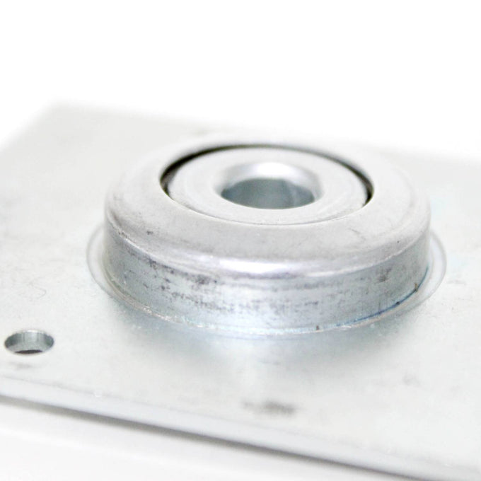 Close-up of a metal replacement ball bearing mounted on a rectangular plate, crafted for Farm, Garden & Tool and Pest Control use, featured in Best Sellers and Promo Eligible collections.