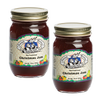 Two 18-ounce jars of handcrafted Christmas jam with a sweet and tart blend of strawberries and cranberries, featuring a rustic label and made in USA, ideal for pantry and snacks collections.