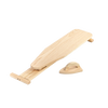 Handcrafted Amish-made wooden toy ironing board and iron set made of smooth unfinished oak, perfect for indoor play and children's wooden toys collections.
