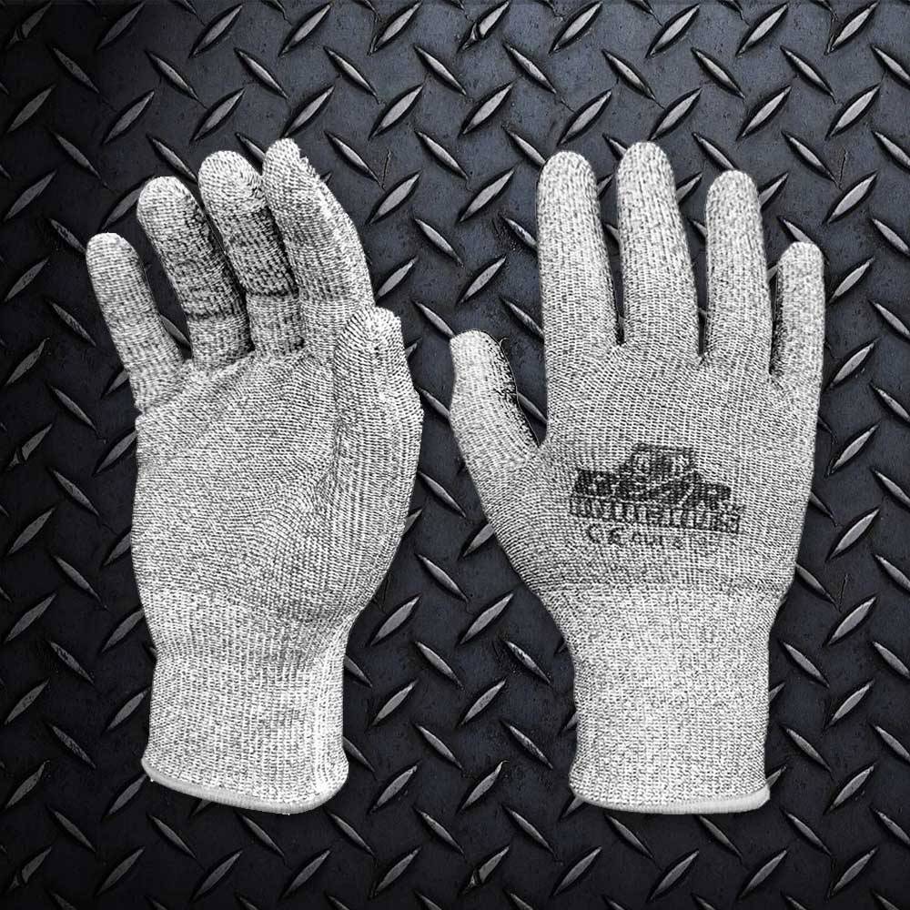 Pair of breathable, cut-resistant gloves with woven fabric construction, featuring Lehman's logo, designed for durability in Health & Wellness, Farm, Garden & Tool, and Hardware use.