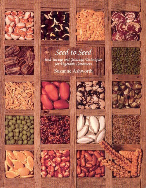 Cover image of a handcrafted Seed to Seed book featuring assorted vegetable seeds arranged in wooden compartments, ideal for Toys, Books & Games, Books, and Home and Garden How-To Books collections.