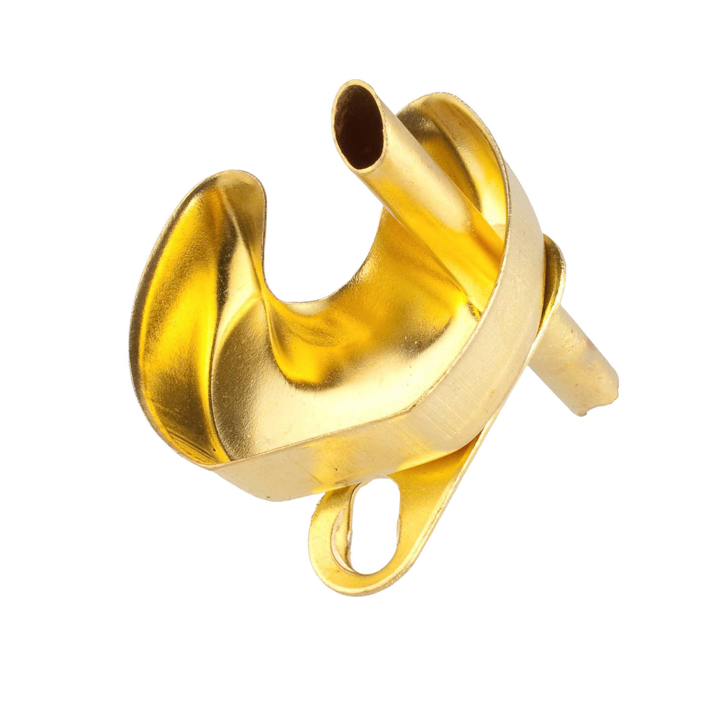 Polished brass preheating cup with brass tube and looped handle, designed for use with lamps, featured in Lamps & Lighting, Parts and Accessories, and Best Sellers collections.