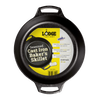 Seasoned cast iron 10.25-inch baker's skillet with dual handles, known for superior heat retention and even heating, featured in Kitchen & Food, Cookware, Cast Iron, USA Made, Best Sellers, and Promo Eligible collections.