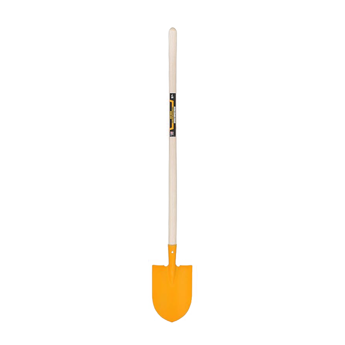 Child-sized durable shovel with a yellow metal blade and natural wooden handle, designed for young gardeners ages 6 and up, featured in Toys, Outdoor Play, and Best Sellers collections.