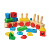 Brightly colored wooden stacking train with detachable cars and various geometric blocks for toddlers, part of Toys, Books & Games, Children's Toys, Indoor Play, Wooden Toys, and Best Sellers collections.