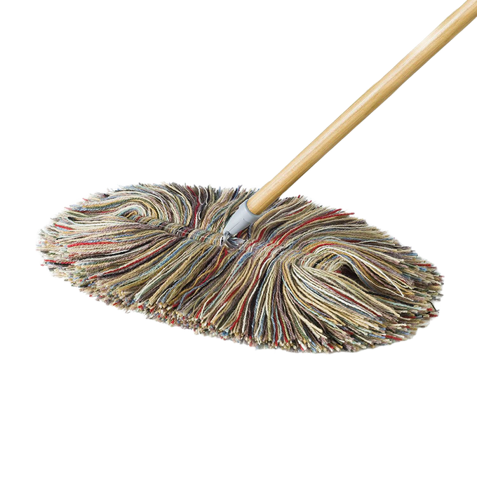 Handcrafted Big Wooly Dust Mop with a removable wool head and wooden handle, made in USA for natural dusting in Home & Decor, Household Cleaning, and USA Made collections.