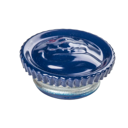 Dark blue replacement filler cap with textured edges and a smooth top, designed for galvanized lanterns, featured in Lamps & Lighting, Emergency Supplies, and Parts and Accessories collections.