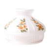 Hand-molded glass oil lamp shade with delicate buttercup floral patterns in soft yellow and green, designed for use with Aladdin lamps in Lamps & Lighting and Lamp Shades collections.