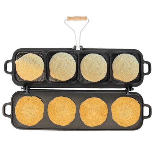 Lehman's Kitchen Family-Size Cast Iron Flip Griddle & Sandwich Press