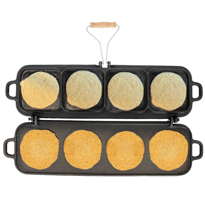 Lehman's Kitchen Family-Size Cast Iron Flip Griddle & Sandwich Press