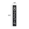Handcrafted vertical black and silver address plaque featuring contemporary numbers 8254, made in USA, ideal for Home & Decor, Household Helpers, Mailboxes and Address Signs, Best Sellers, and Promo Eligible collections.