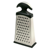 Stainless steel slim box grater featuring fine, medium, and coarse razor-sharp blades with ergonomic black handle and non-slip Santoprene base, ideal for Kitchen & Food, Kitchen Gadgets, Cooking and Baking Helpers, Best Sellers, and Promo Eligible collections.