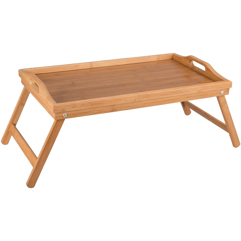 Folding bamboo bed tray with collapsible legs, handcrafted for versatile use in Kitchen & Food, Storage and Serving, Best Sellers, and Promo Eligible collections.