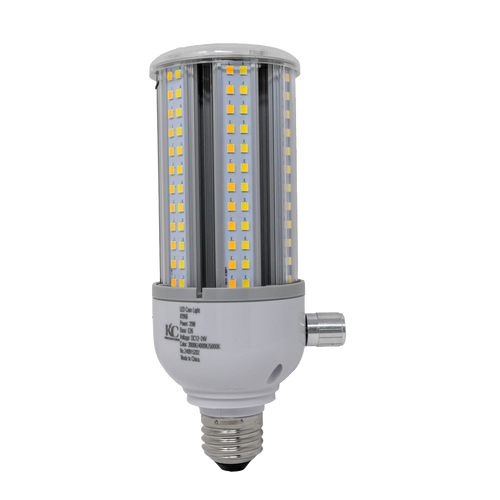 High-quality 20-watt LED corn light bulb with clear casing revealing multiple yellow LED chips, designed for energy-efficient bright lighting and long-lasting performance in lamps and lighting collections.