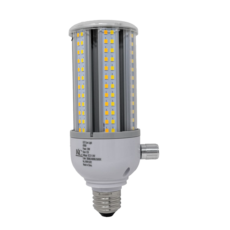 High-quality 20-watt LED corn light bulb with clear casing revealing multiple yellow LED chips, designed for energy-efficient bright lighting and long-lasting performance in lamps and lighting collections.